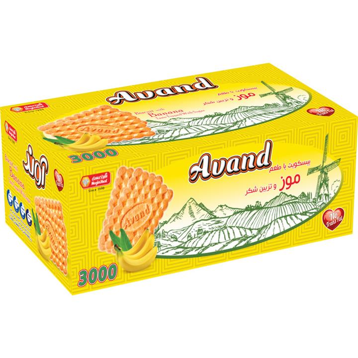 بیسکویت 3000 با طعم موز و تزیین شکر آوند - 2800 گرم